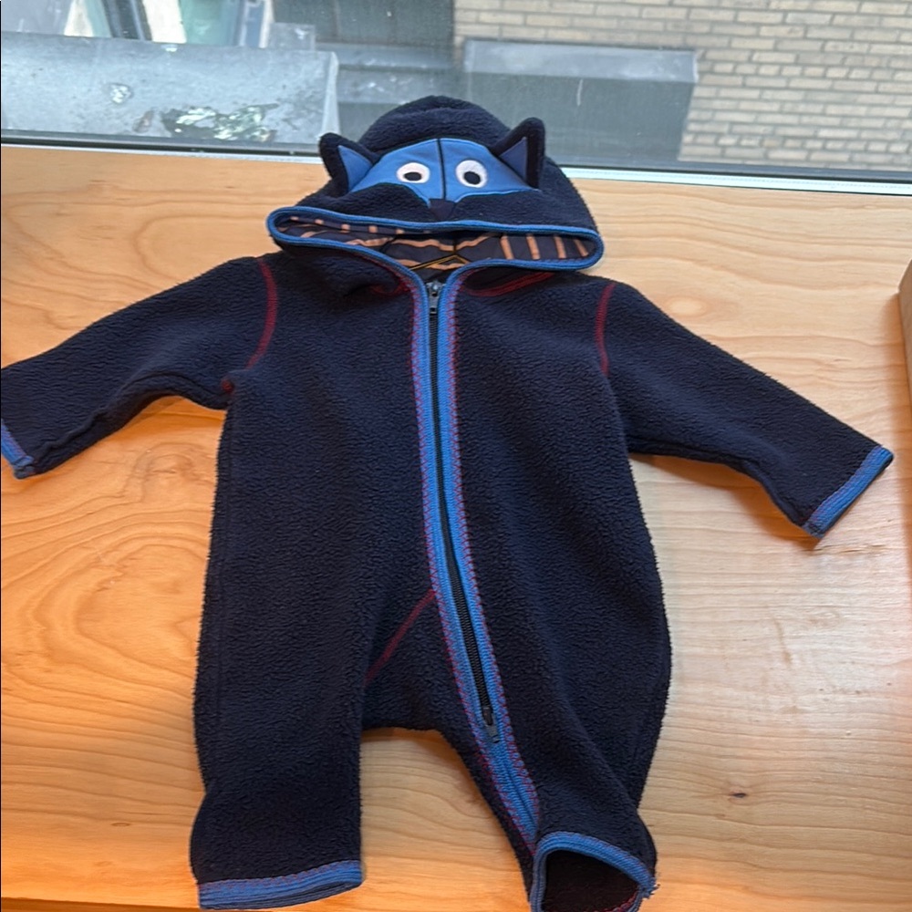 Hanna Andersson Navy Blue Kids Footie with Fun Hood